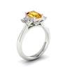 Yellow Sapphire White Gold Emerald Cut Engagement Ring Blanche