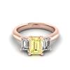 Yellow Sapphire Rose Gold Emerald Cut Engagement Ring Blanche