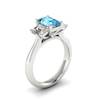 Aquamarine White Gold Emerald Cut Engagement Ring Blanche
