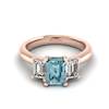 Aquamarine Rose Gold Emerald Cut Engagement Ring Blanche