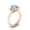 Aquamarine Rose Gold Emerald Cut Engagement Ring Blanche