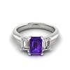 Amethyst White Gold Emerald Cut Engagement Ring Blanche