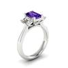 Amethyst White Gold Emerald Cut Engagement Ring Blanche
