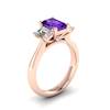 Amethyst Rose Gold Emerald Cut Engagement Ring Blanche
