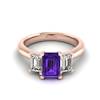 Amethyst Rose Gold Emerald Cut Engagement Ring Blanche