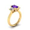 Amethyst Yellow Gold Emerald Cut Engagement Ring Blanche