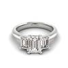 White Sapphire White Gold Emerald Cut Engagement Ring Blanche