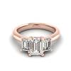 White Sapphire Rose Gold Emerald Cut Engagement Ring Blanche