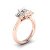 White Sapphire Rose Gold Emerald Cut Engagement Ring Blanche