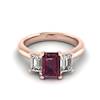 Garnet Ring Rose Gold Emerald Cut Blanche