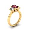 Garnet Ring Yellow Gold Emerald Cut Blanche