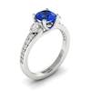 Blue Sapphire White Gold Three Stone Engagement Ring Sorento