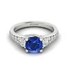Blue Sapphire White Gold Three Stone Engagement Ring Sorento