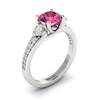 Pink Sapphire White Gold Three Stone Engagement Ring Sorento