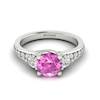 Pink Sapphire White Gold Three Stone Engagement Ring Sorento