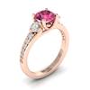 Pink Sapphire Rose Gold Three Stone Engagement Ring Sorento