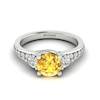 Yellow Sapphire White Gold Three Stone Engagement Ring Sorento