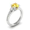 Yellow Sapphire White Gold Three Stone Engagement Ring Sorento