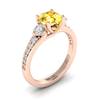 Yellow Sapphire Rose Gold Three Stone Engagement Ring Sorento