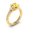 Yellow Sapphire Yellow Gold Three Stone Engagement Ring Sorento