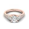 Diamond Rose Gold Three Stone Engagement Ring Sorento