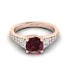 Garnet Ring Rose Gold Three Stone Sorento