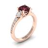 Garnet Ring Rose Gold Three Stone Sorento