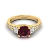 Garnet Ring Yellow Gold Three Stone Sorento