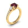 Garnet Ring Yellow Gold Three Stone Sorento