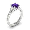 Amethyst White Gold Three Stone Engagement Ring Sorento
