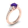 Amethyst Rose Gold Three Stone Engagement Ring Sorento