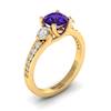 Amethyst Yellow Gold Three Stone Engagement Ring Sorento