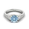 Aquamarine White Gold Three Stone Engagement Ring Sorento