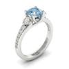 Aquamarine White Gold Three Stone Engagement Ring Sorento