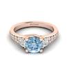 Aquamarine Rose Gold Three Stone Engagement Ring Sorento