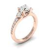 White Sapphire Rose Gold Three Stone Engagement Ring Sorento