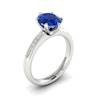 Blue Sapphire White Gold Oval Engagement Ring Nymph