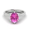 Pink Sapphire White Gold Oval Engagement Ring Nymph