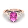 Pink Sapphire Rose Gold Oval Engagement Ring Nymph