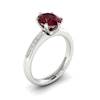 Garnet Ring White Gold Oval Nymph
