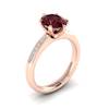 Garnet Ring Rose Gold Oval Nymph