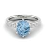 Aquamarine White Gold Oval Engagement Ring Nymph