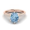Aquamarine Rose Gold Oval Engagement Ring Nymph