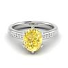 Yellow Sapphire White Gold Oval Engagement Ring Nymph