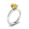 Yellow Sapphire White Gold Oval Engagement Ring Nymph