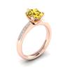 Yellow Sapphire Rose Gold Oval Engagement Ring Nymph
