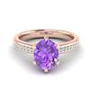 Amethyst Rose Gold Oval Engagement Ring Nymph