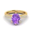 Amethyst Yellow Gold Oval Engagement Ring Nymph
