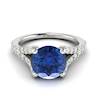 A magnificent blue Ceylon sapphire engagement ring in a solid 18k white gold band.