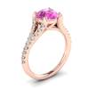 Magnificent rose gold engagement ring with natural pink Ceylon sapphire centre stone.
